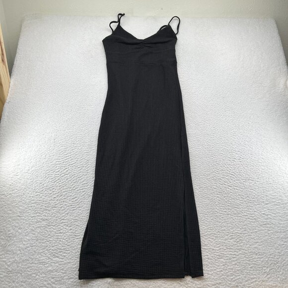 L*SPACE Imogen Terry Dress in Black Small New Womens Midi Coverup - Picture 2 of 8
